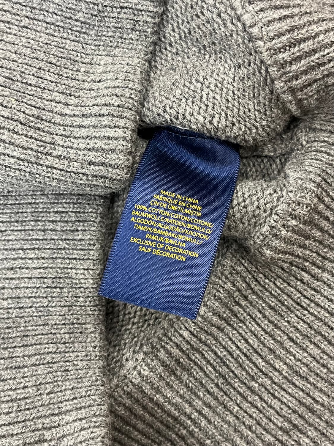 폴로 랄프로렌 빅포니 니트 집업 딥그레이 L #csz1825 상품이미지6