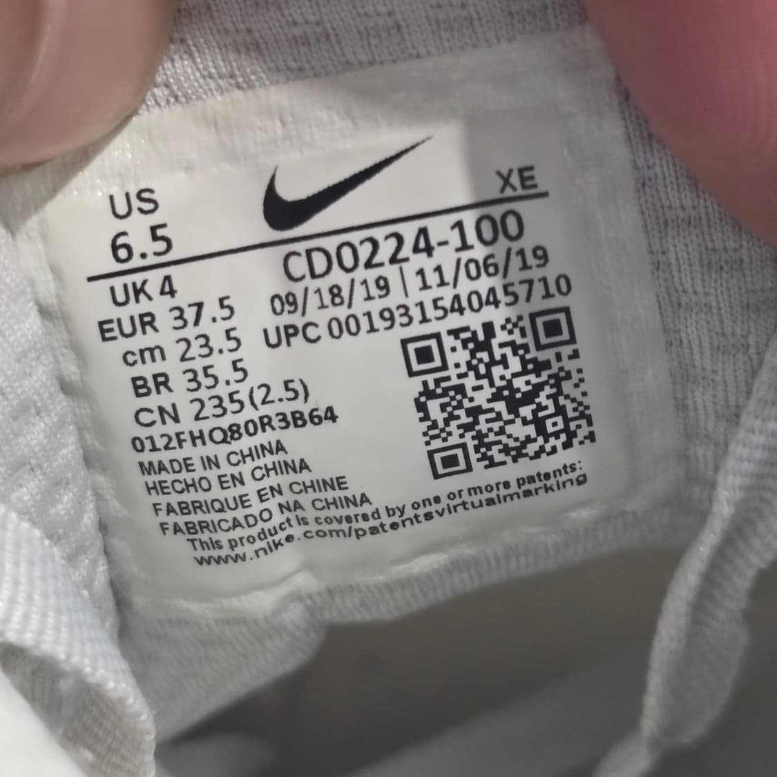 3a-7:나이키 런 스위프트 화이트(23.5cm) 상품이미지10