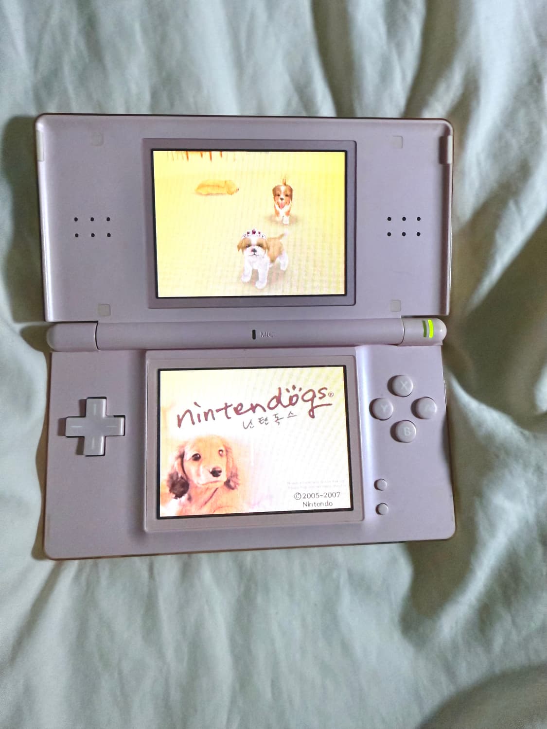 고전) 닌텐도 DS Lite 핑크 기기 충전기 닌텐독스 포켓몬대시 칩 상품이미지9