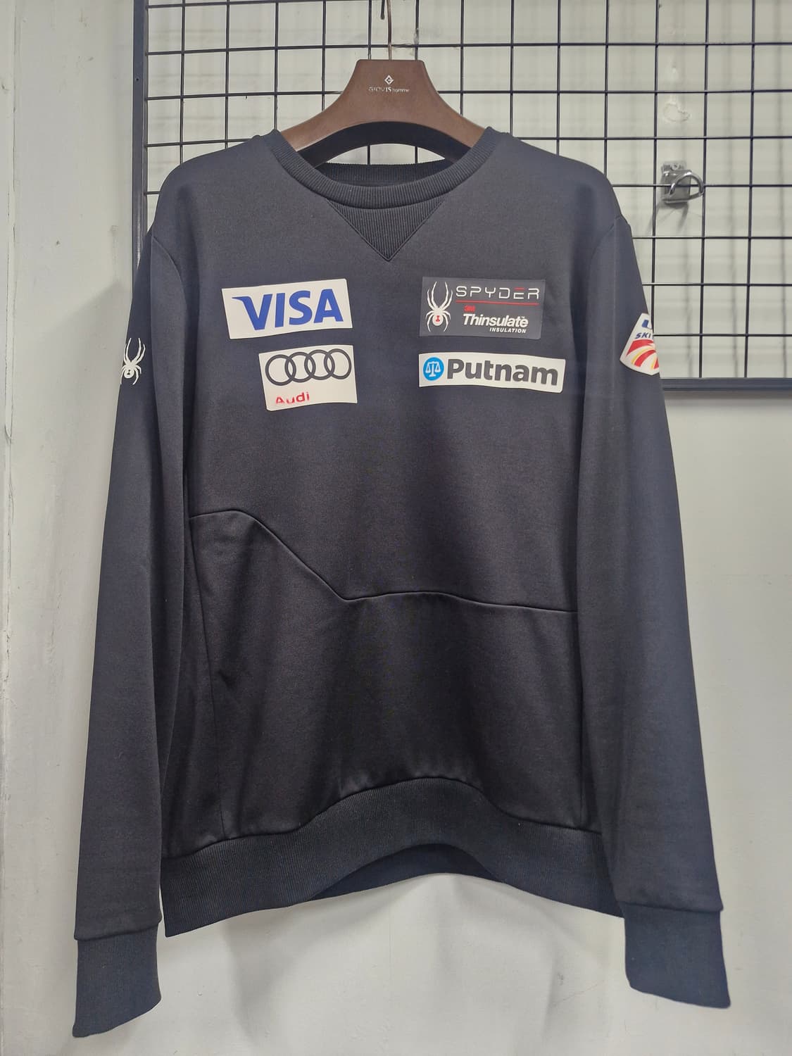 105XL 스파이더 US스키팀 패치 트레이닝 기모 맨투맨. 상품이미지1