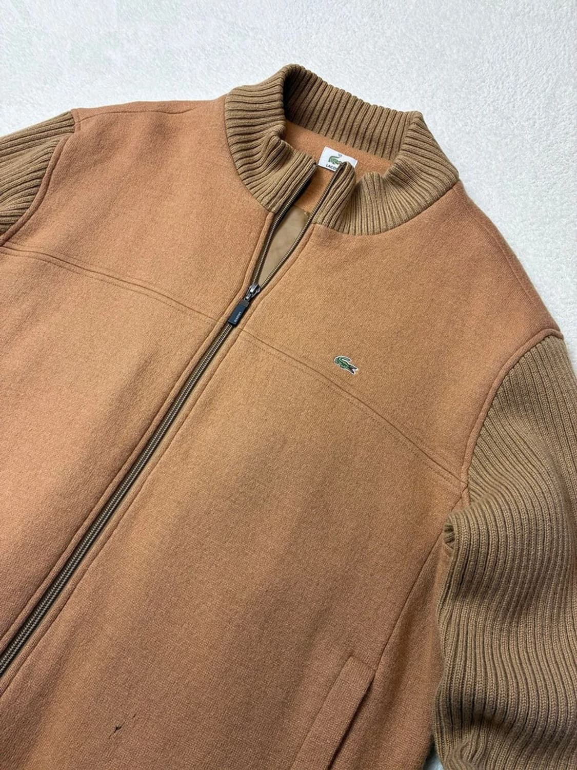 라코스테 00's 카멜 울 니트 배색 블루종 자켓 PN5786 상품이미지2