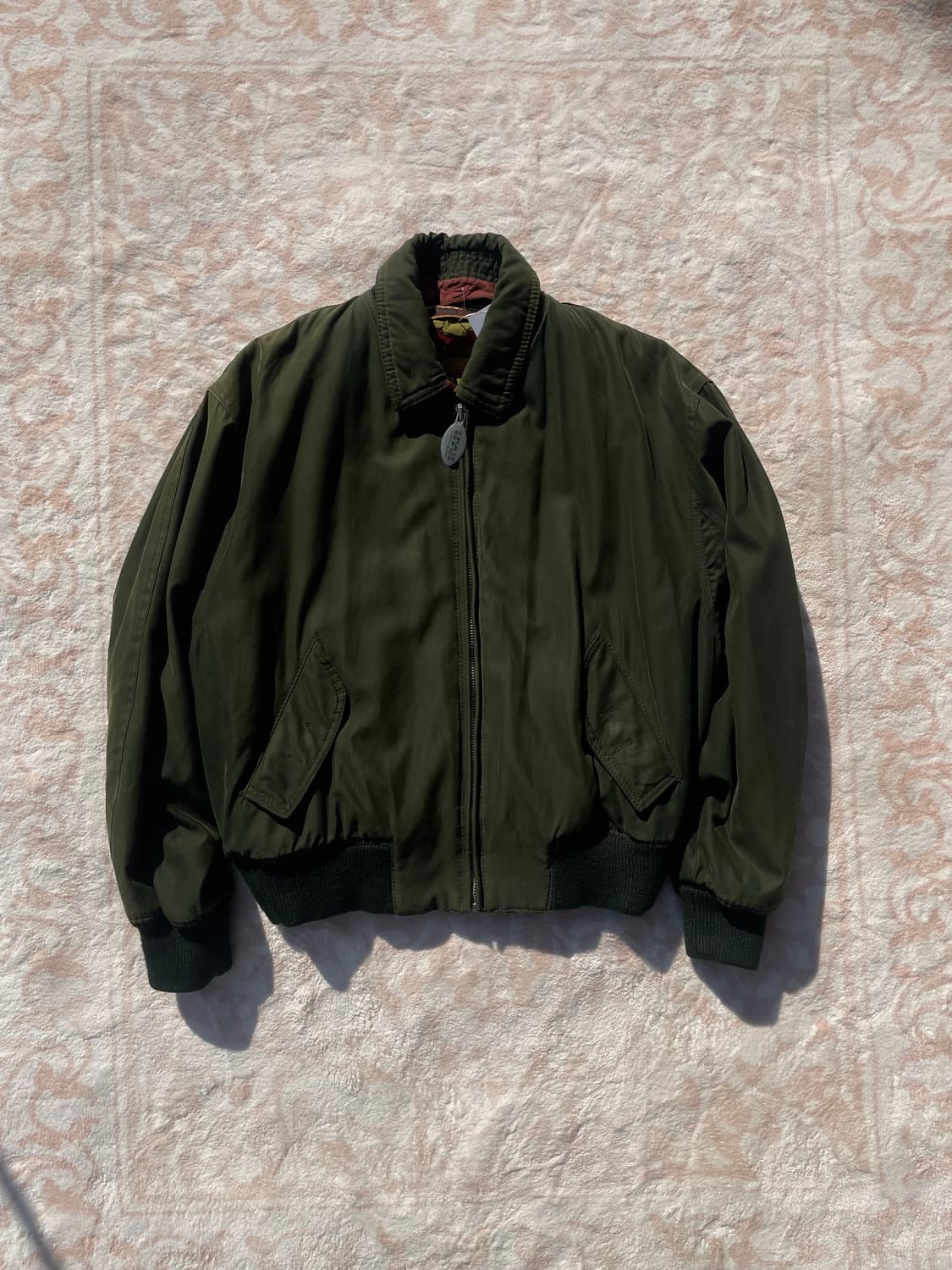 빈티지 올리브 봄버자켓 (카라 탈부착가능) 상품이미지1