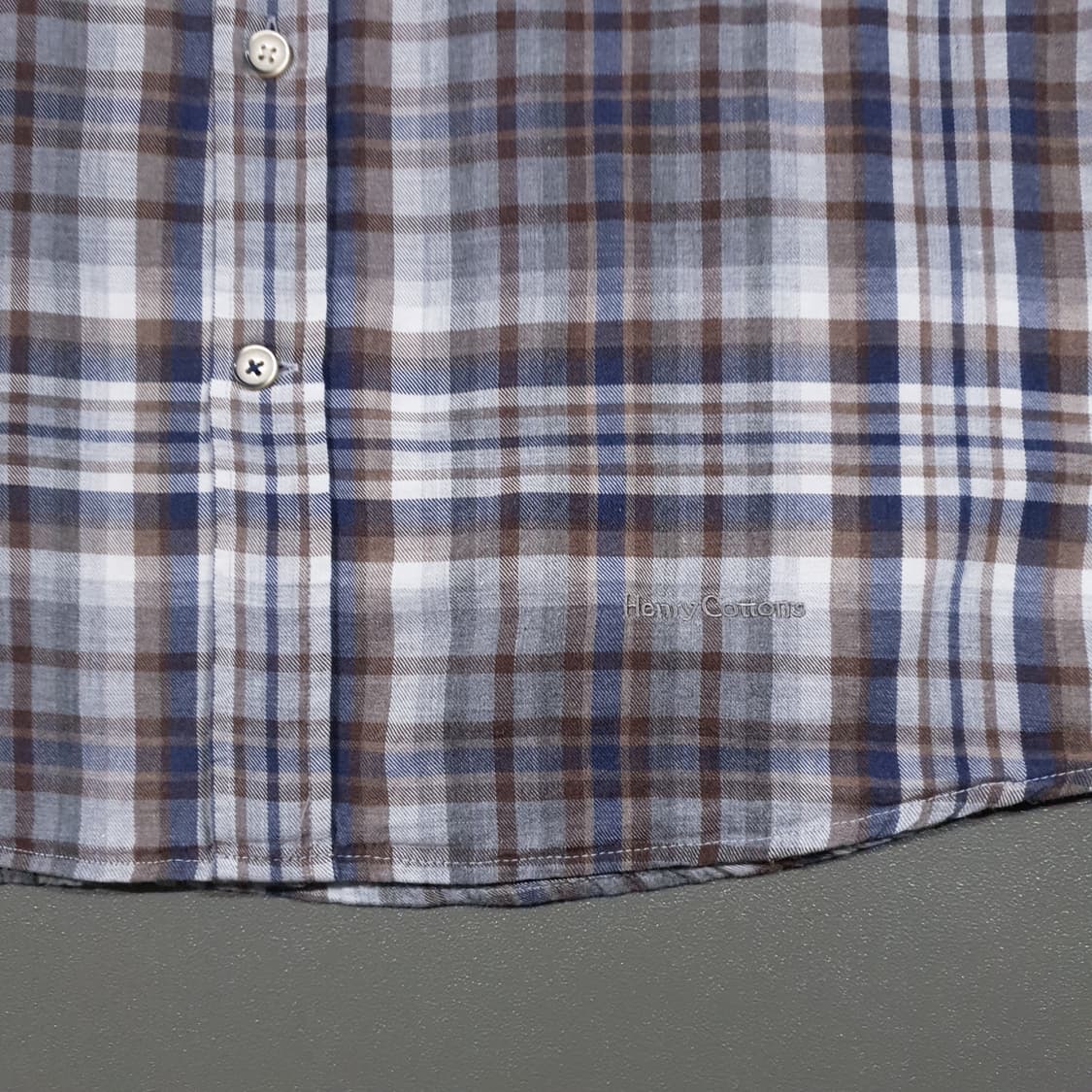 100 (L) 헨리코튼 포켓 버튼다운 소크타쉬 고급 코튼 체크 셔츠 남방 상품이미지5