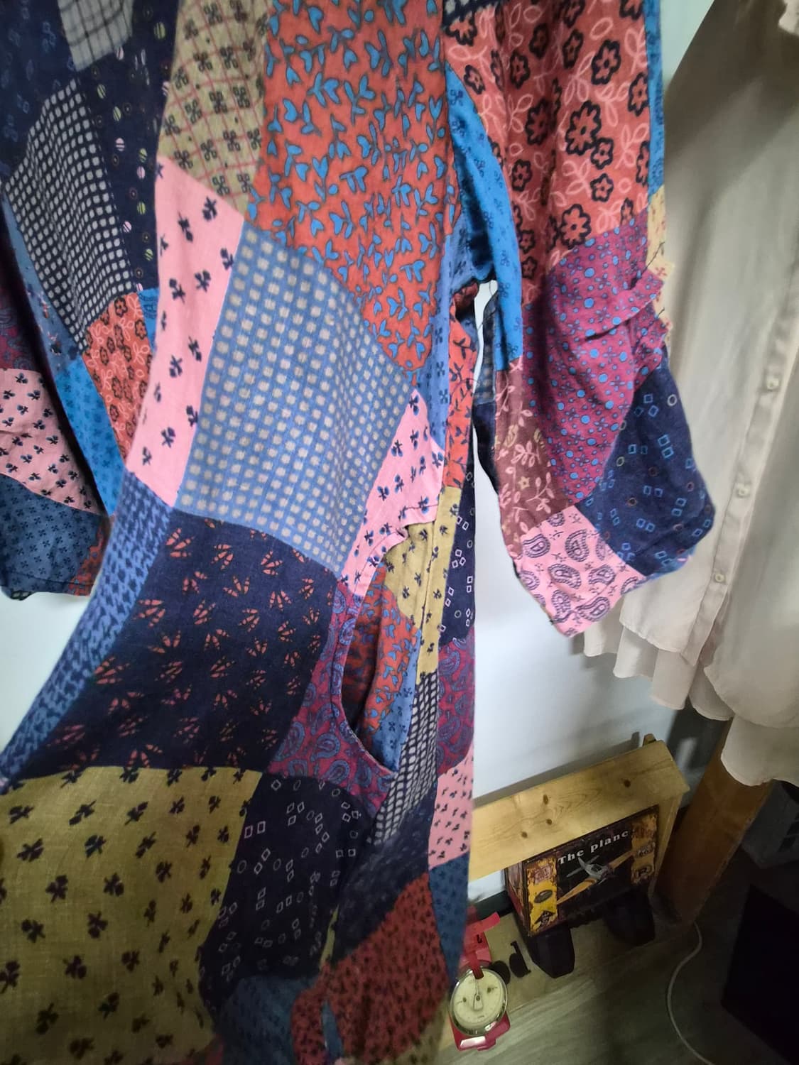 패치워크  면 린넨 보트넷 벌룬 원피스 상품이미지4
