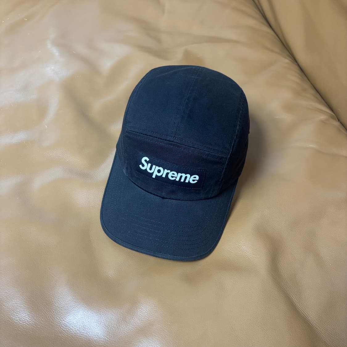 슈프림 캠프캡 모자 박스로고 워시드 블랙 상품이미지1