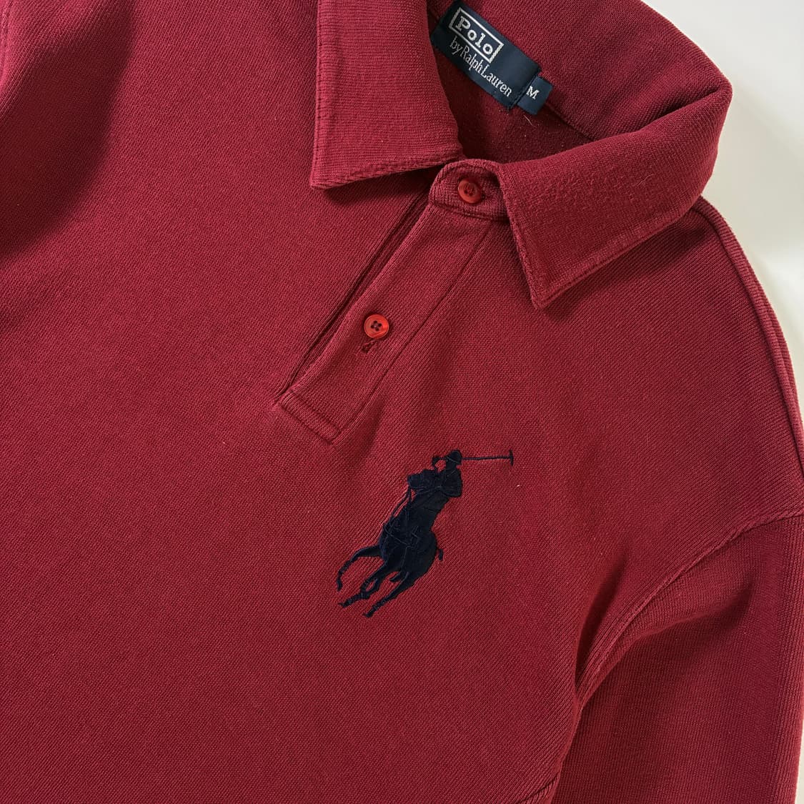 Polo 폴로 랄프로렌 90’s 버건디 스웻 포켓 카라 맨투맨 상품이미지3