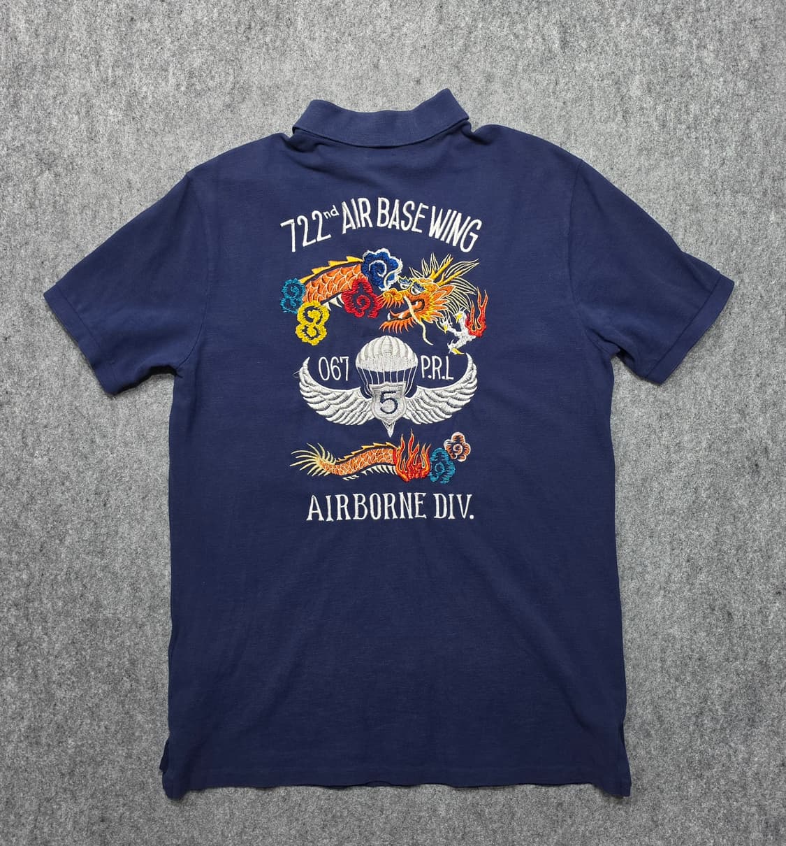 폴로 랄프로렌 에어본 타이거 드래곤 자수 커스텀핏 PK 카라 반팔티 L 상품이미지2