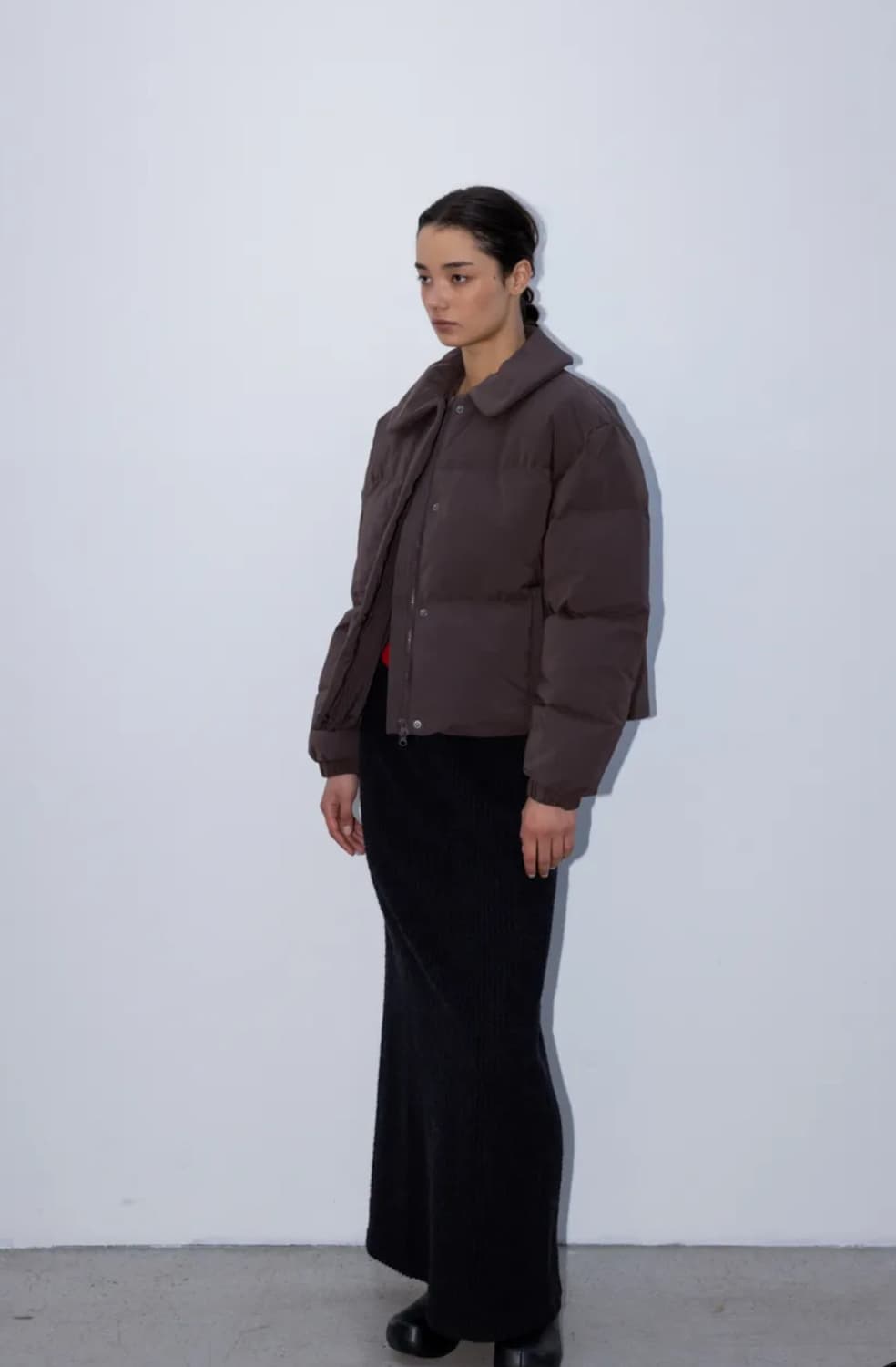 수수무 구스다운 코트 패딩 초콜렛 브라운 상품이미지4