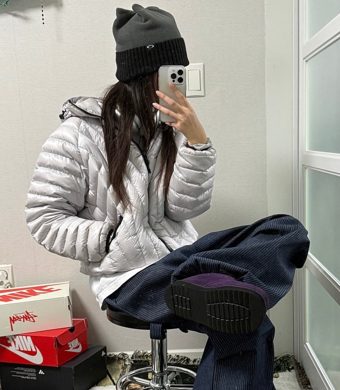 노메뉴얼 패딩 그레이 M 상품이미지2