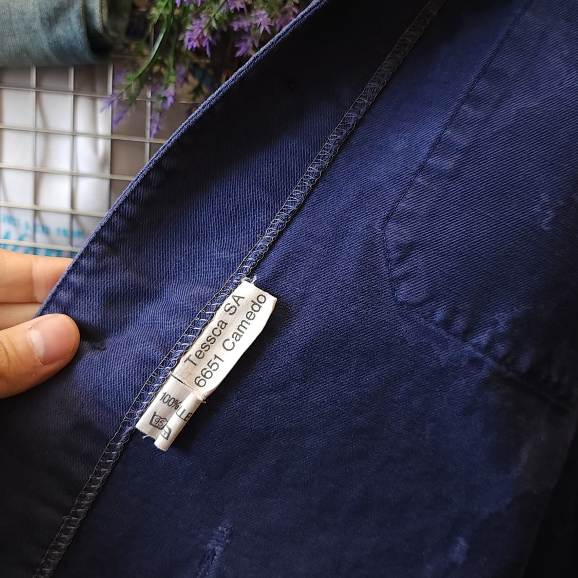 60s 프렌치 워크자켓 프렌치자켓 페이딩 블루 데미지 사파리 자켓 48 상품이미지9