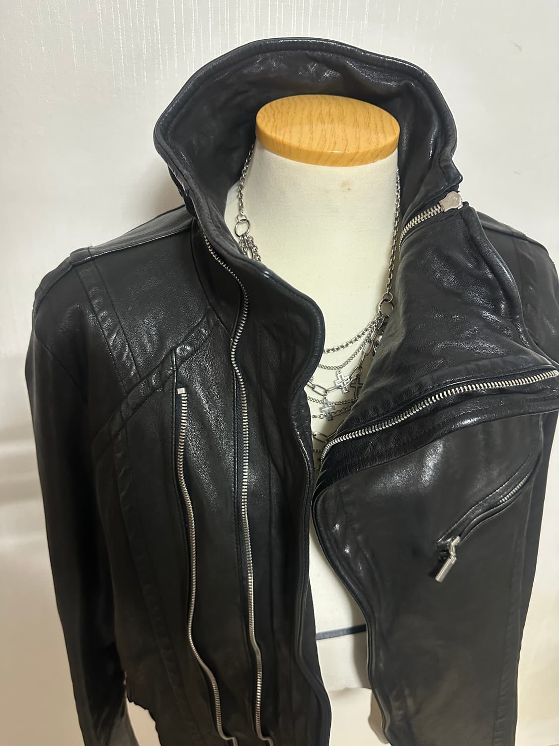 asymmetric italy lamb leather jacket 상품이미지2