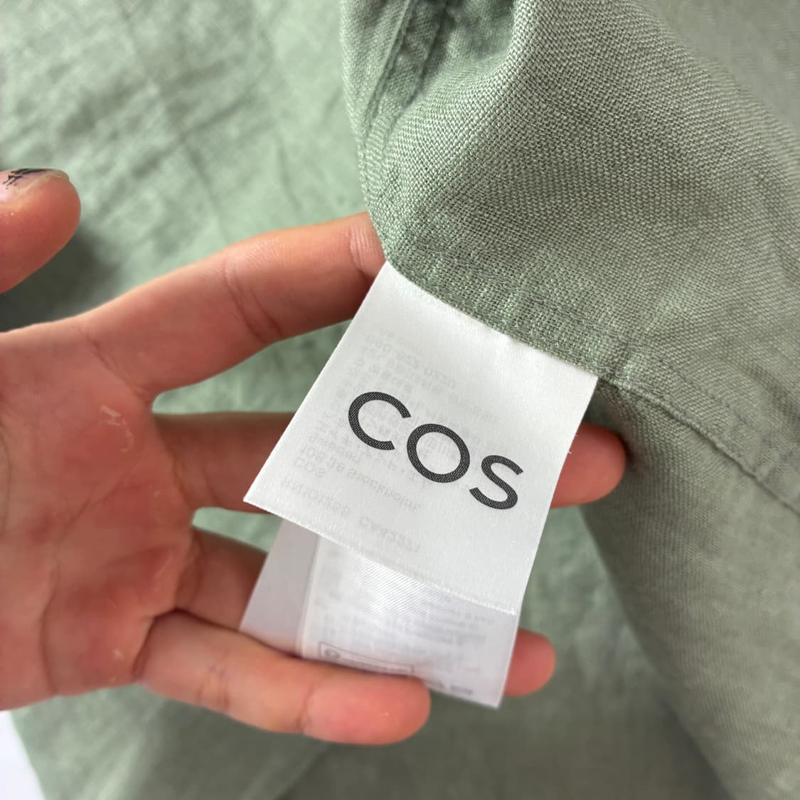 Cos   코스 린넨 올리브 그린 솔리드 셔츠  상품이미지4