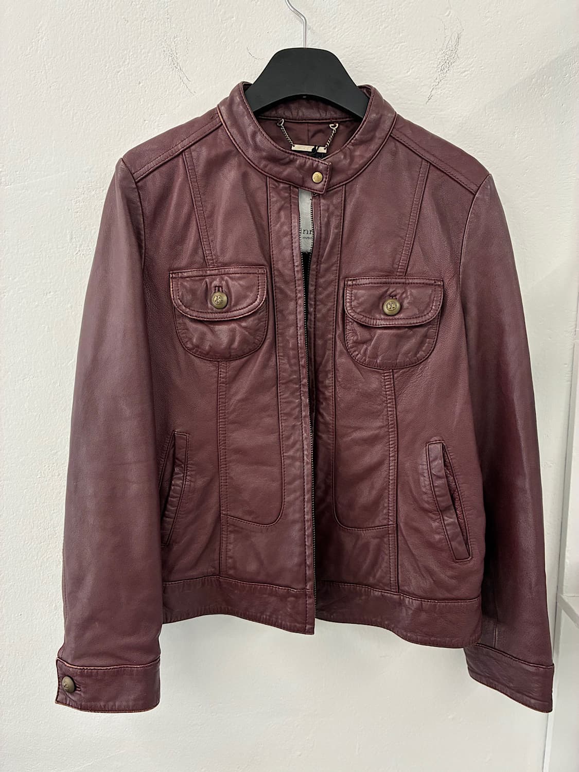  Wine short leather jacket 상품이미지4