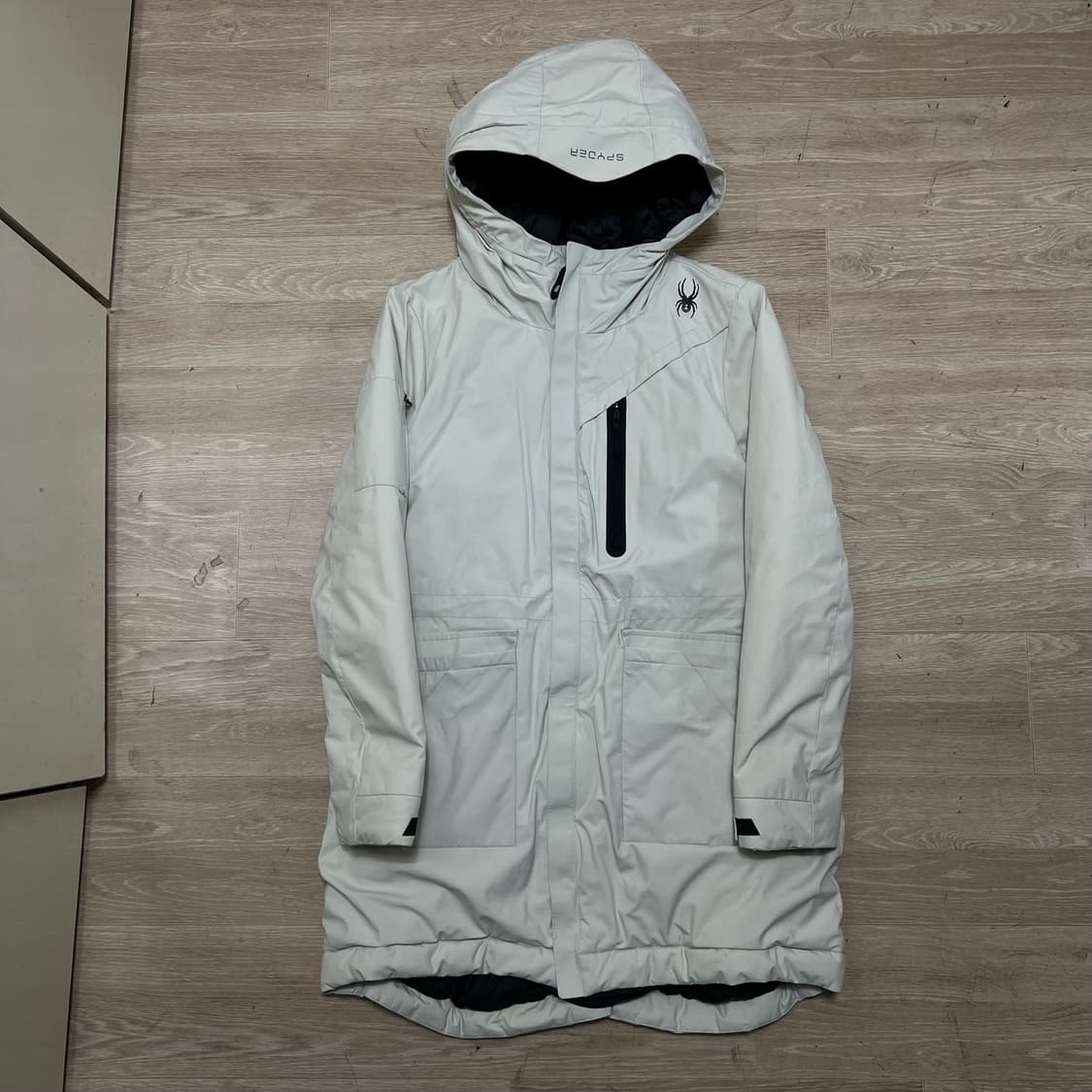 스파이더 여성 후드 우븐 롱패딩 점퍼 [크림] S/90 상품이미지1