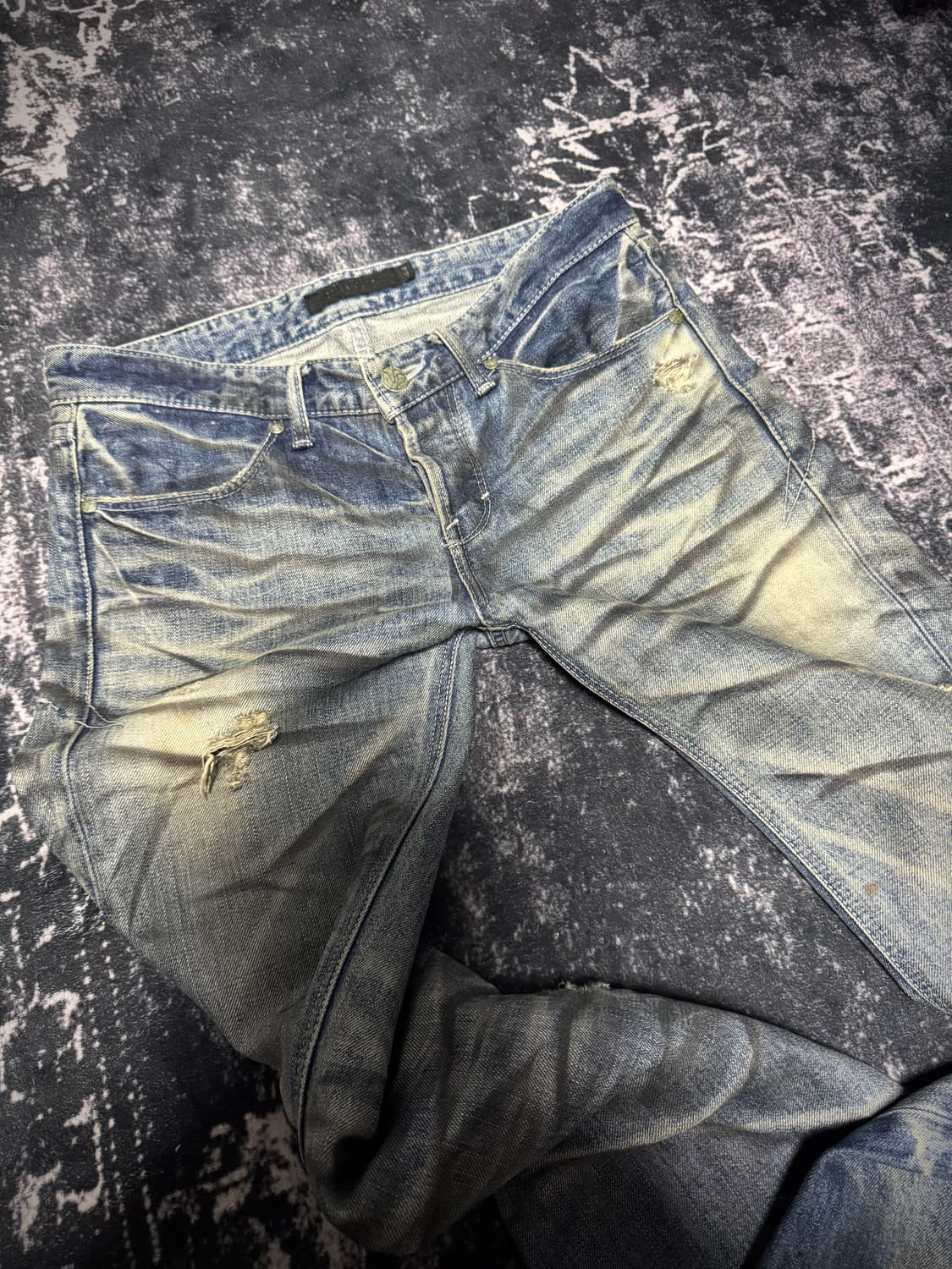 Fuga pierced distressed boots cut denim 상품이미지4