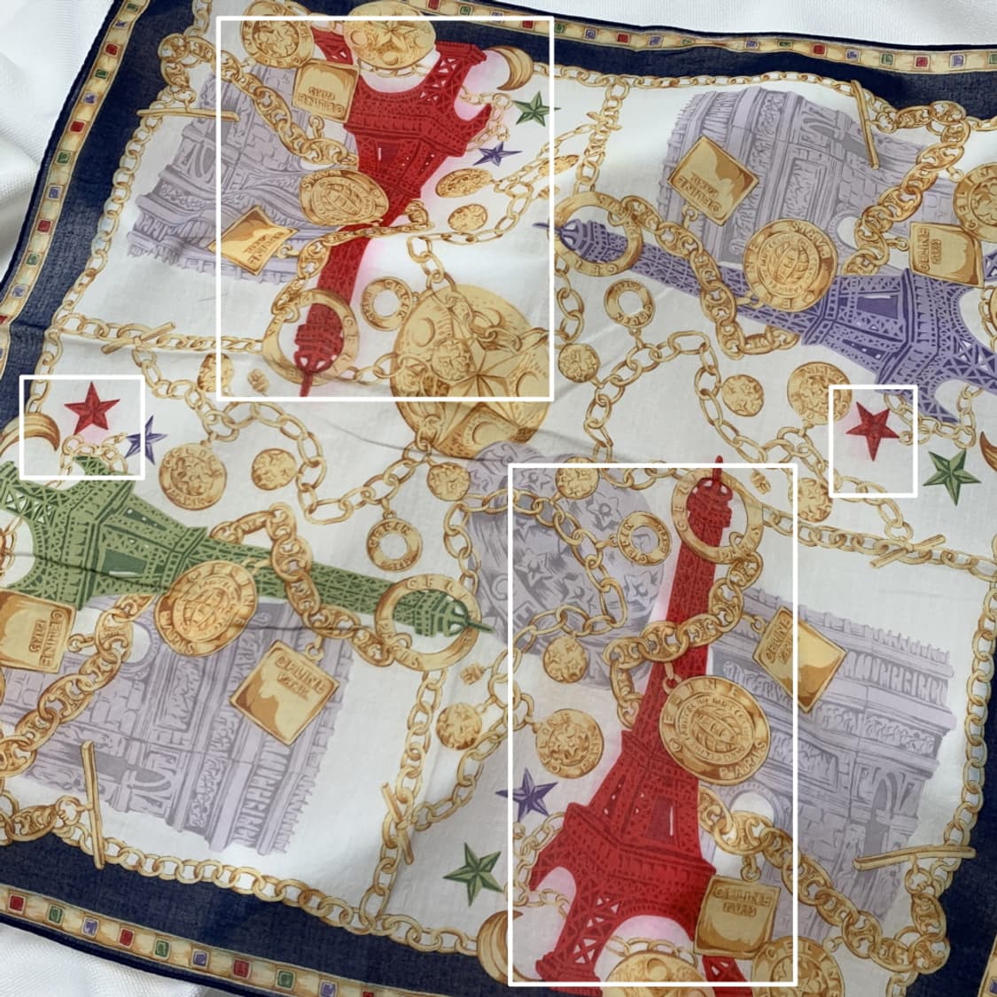 [정품] Celine 셀린느 에펠탑 빈티지 쁘띠스카프 손수건 상품이미지3