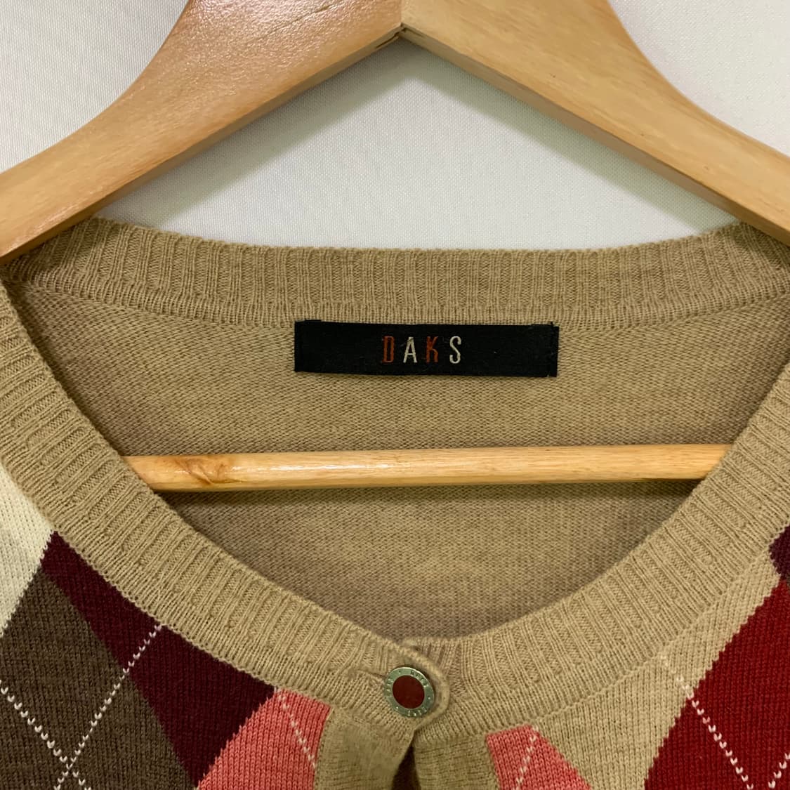 DAKS 닥스 아가일 패턴 빈티지 앤틱 버튼 니트 가디건 여성 95 상품이미지7