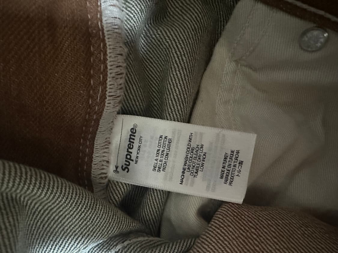 슈프림 투톤 패널드 배기 진 브라운 상품이미지4