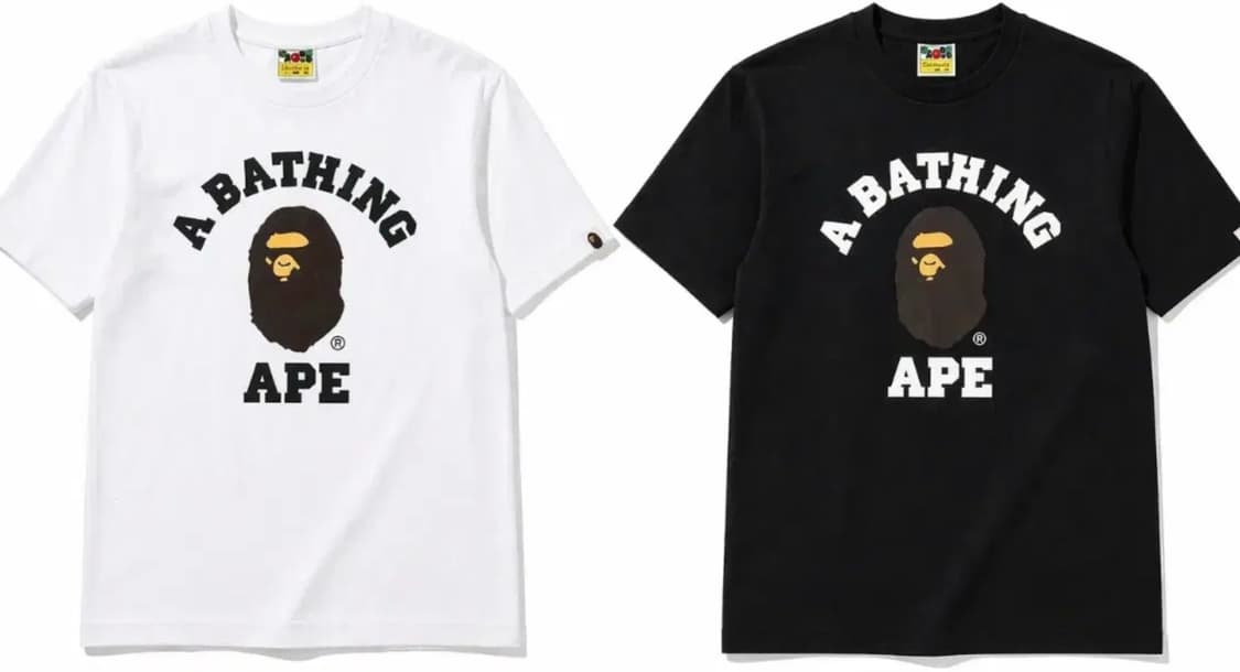 베이프 반팔티 블랙/화이트 새상품 상품이미지1