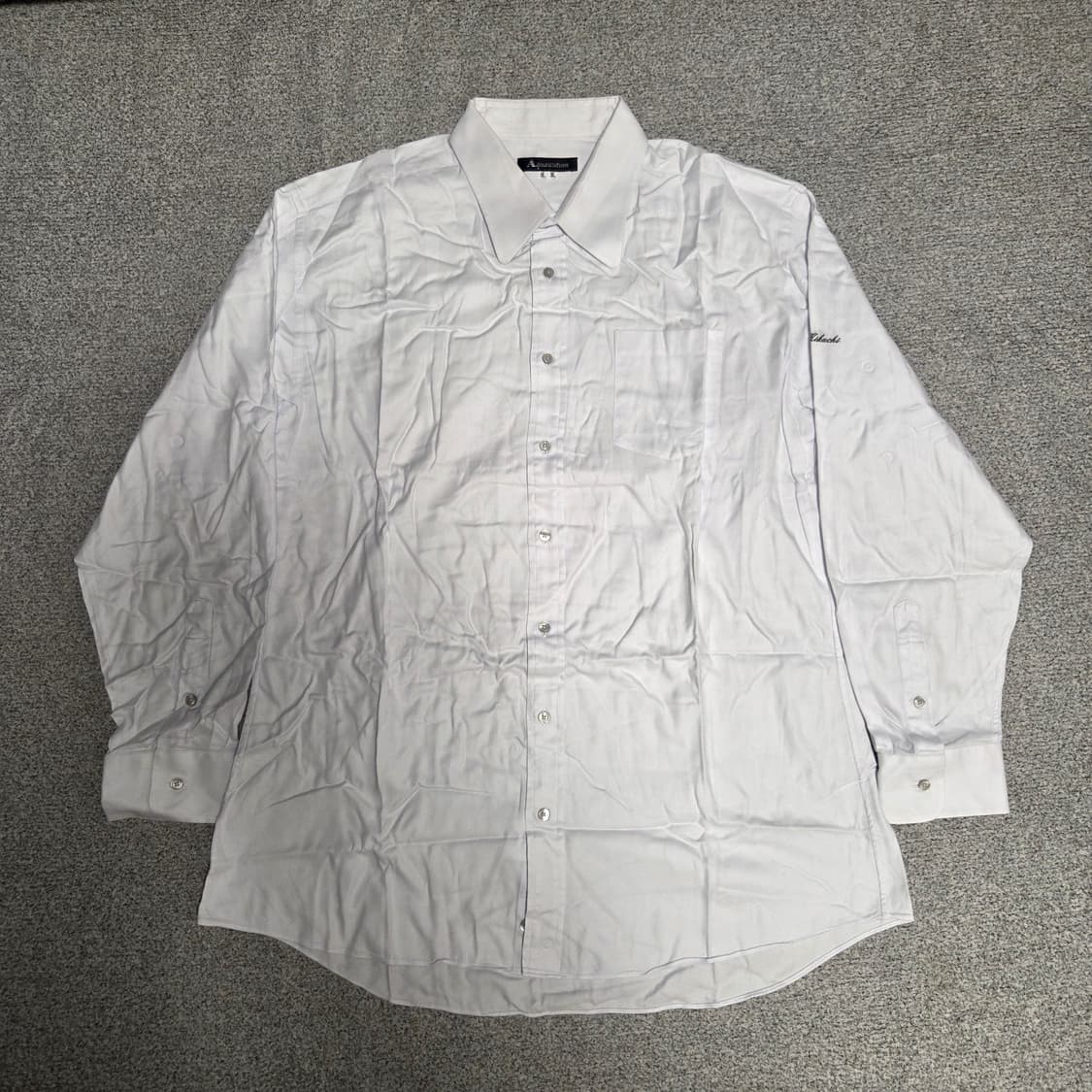 일본산 Aquascutum 화이트 코튼 셔츠 XL(105) 상품이미지1
