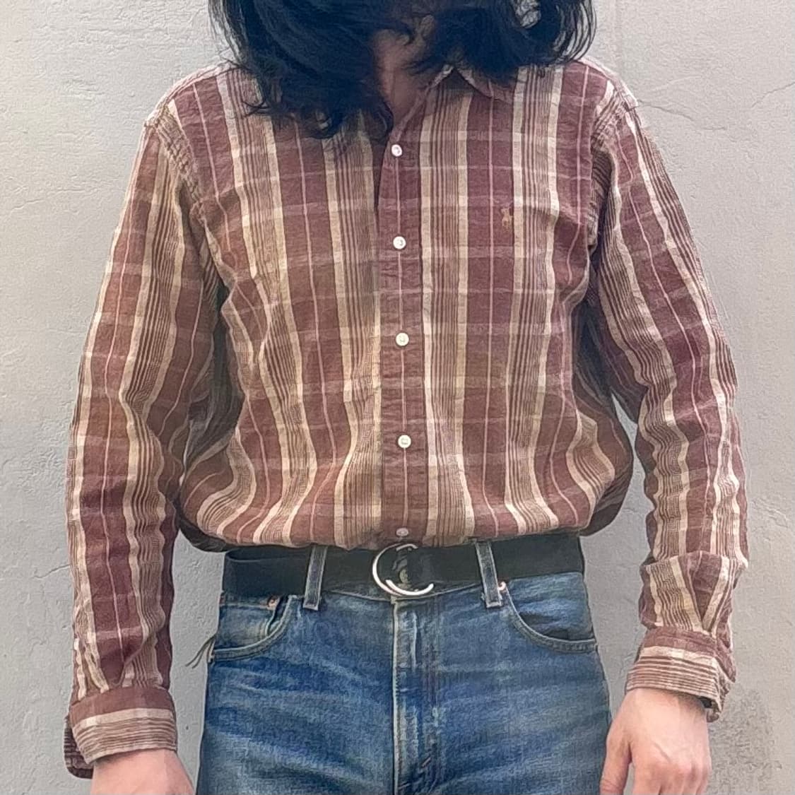 90년대 일본 폴로 랄프로렌 로웰 스포츠 체크 셔츠 상품이미지7