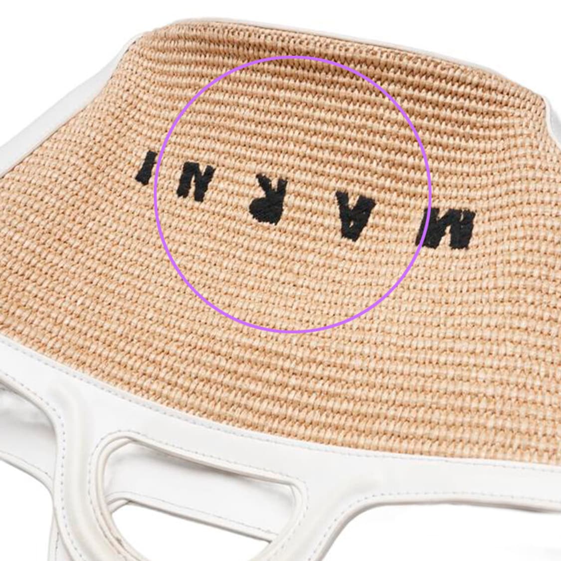 (중고) 마르니 화이트 베이지 라피아 트로피칼 스몰 토트백 상품이미지7