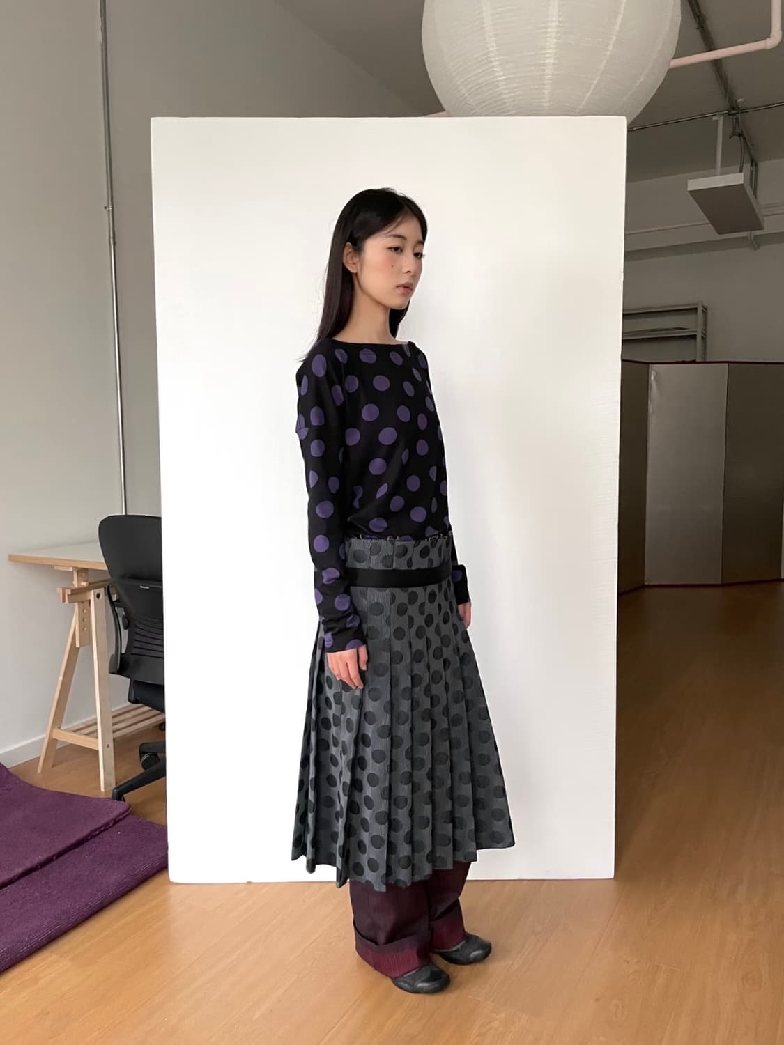 Naturay 퍼플 도트 긴팔 상품이미지3