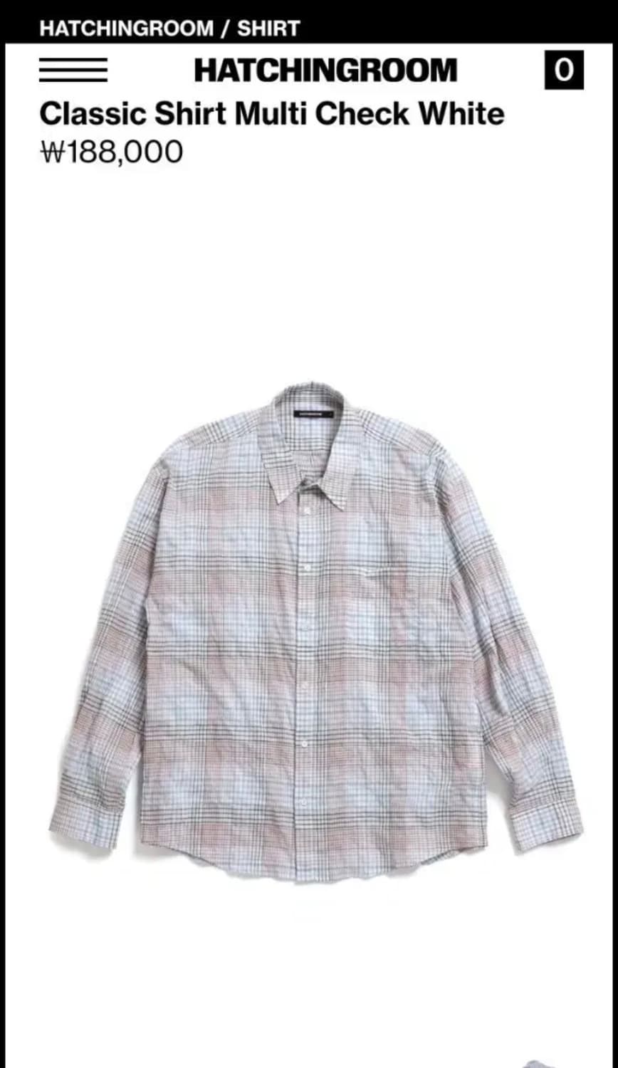 해칭룸 멀티 체크 셔츠 화이트 2(S) 상품이미지1