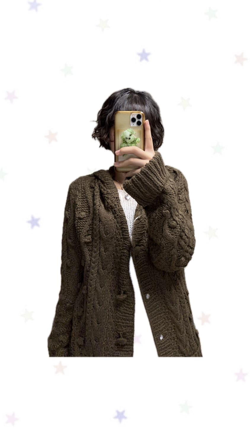 카키 폼폼 가디건 상품이미지4