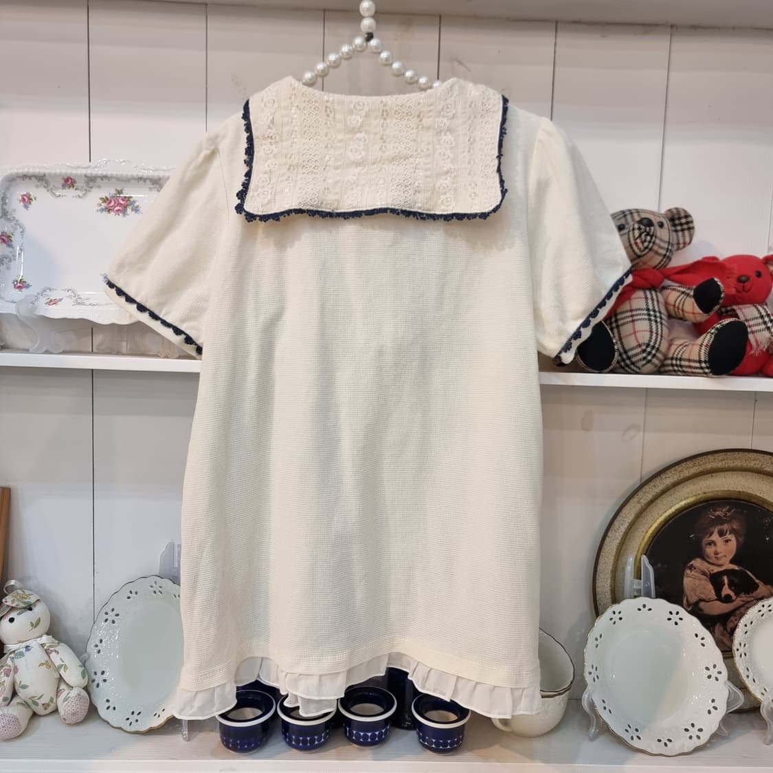 axes femme(악세즈팜) 마린 리본 레이스 블라우스 상품이미지3