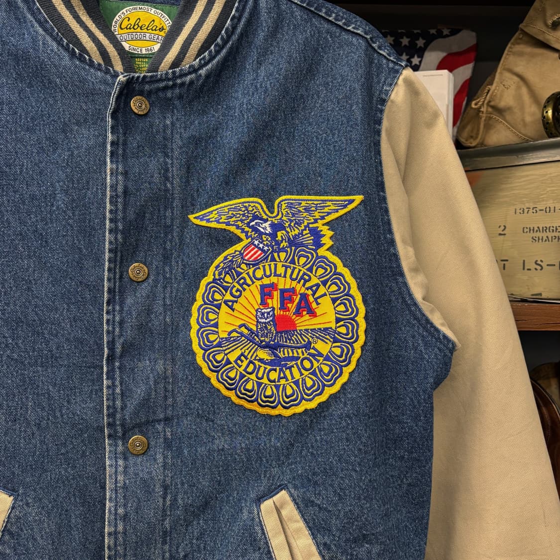 90s Cabla's FFA 빅패치 데님 코튼 바시티 자켓 N525 상품이미지5