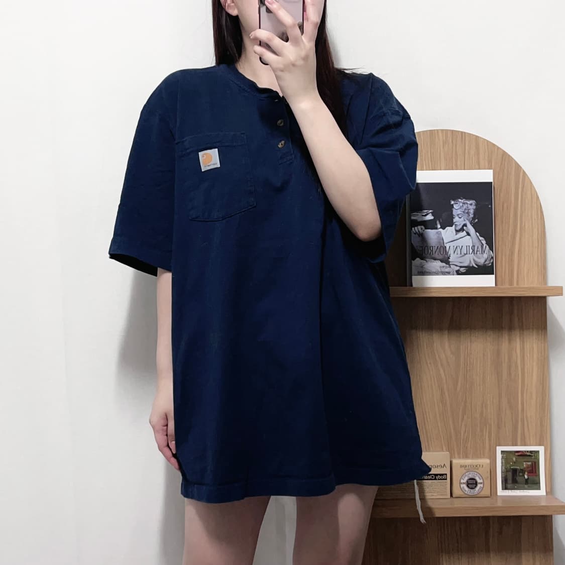 [정품] 칼하트 딥네이비 헨리넥 포켓 반팔티 [ 오리지널L ] 상품이미지2