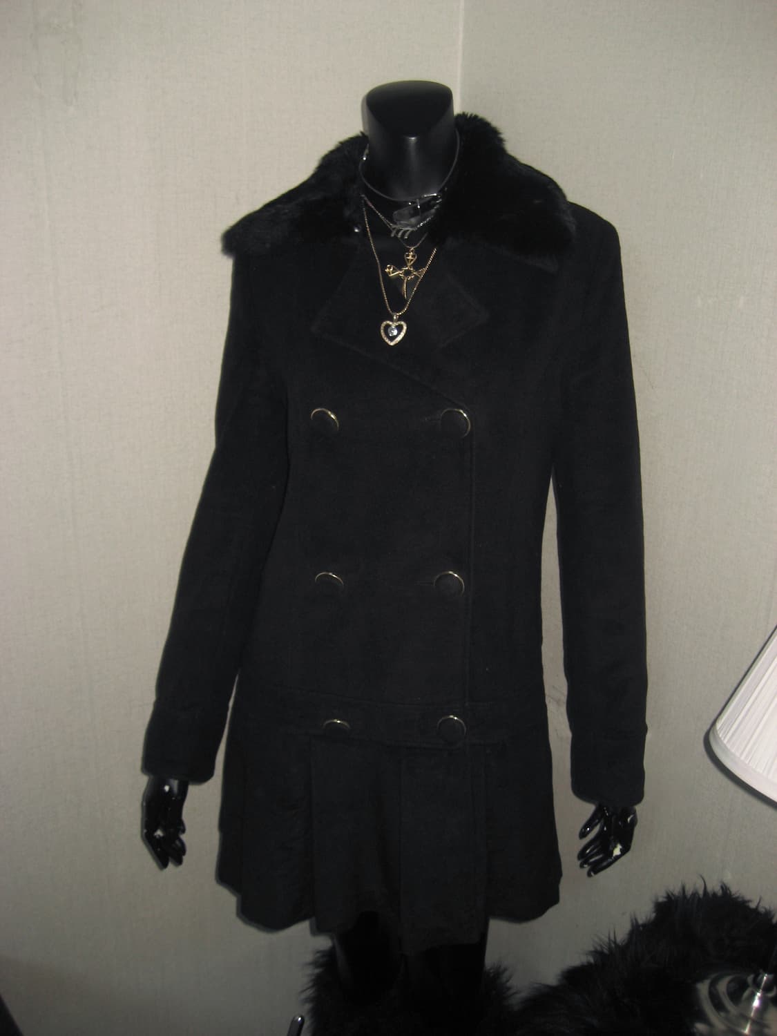 Deary 백리본 퍼 코트 블랙 디어리 디어마이러브 갸루 상품이미지6