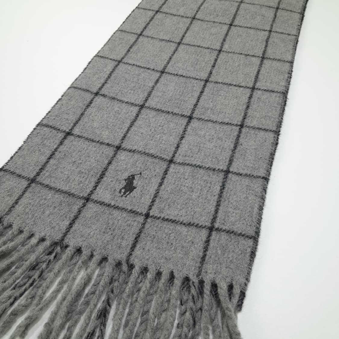 MX400 폴로 이태리판 램스울 헤링본 그레이 머플러 목도리 상품이미지3