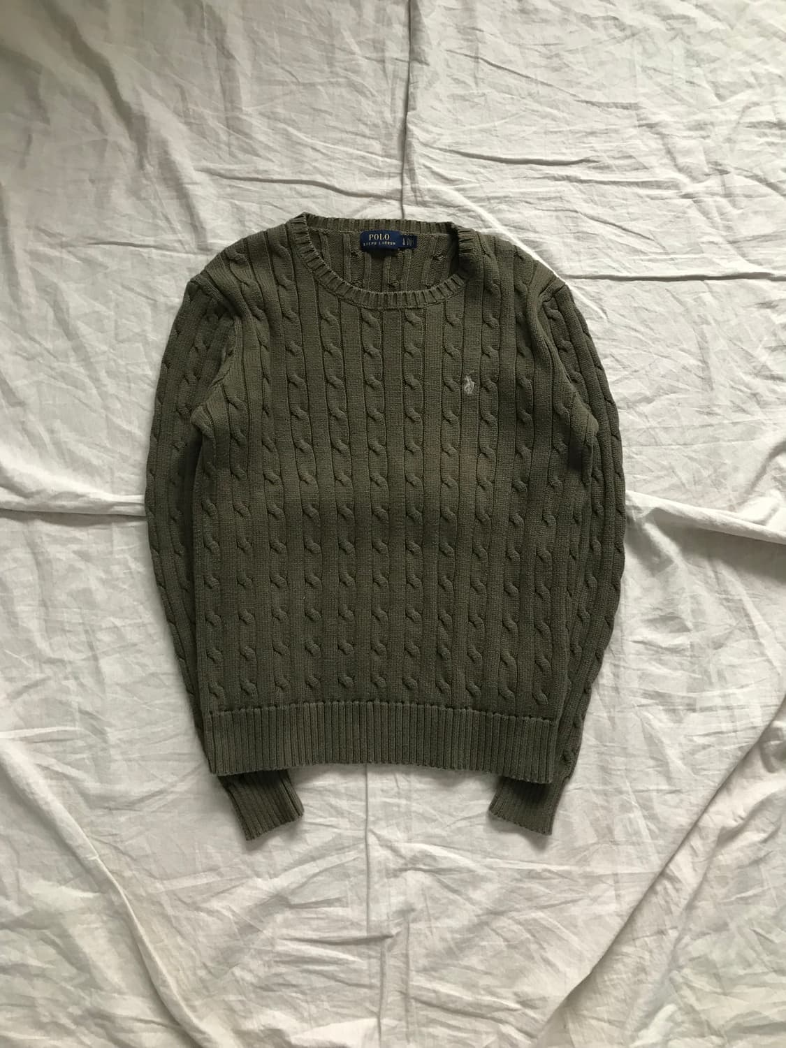 폴로 랄프로렌 포니 로고 카키 케이블 니트 상품이미지5