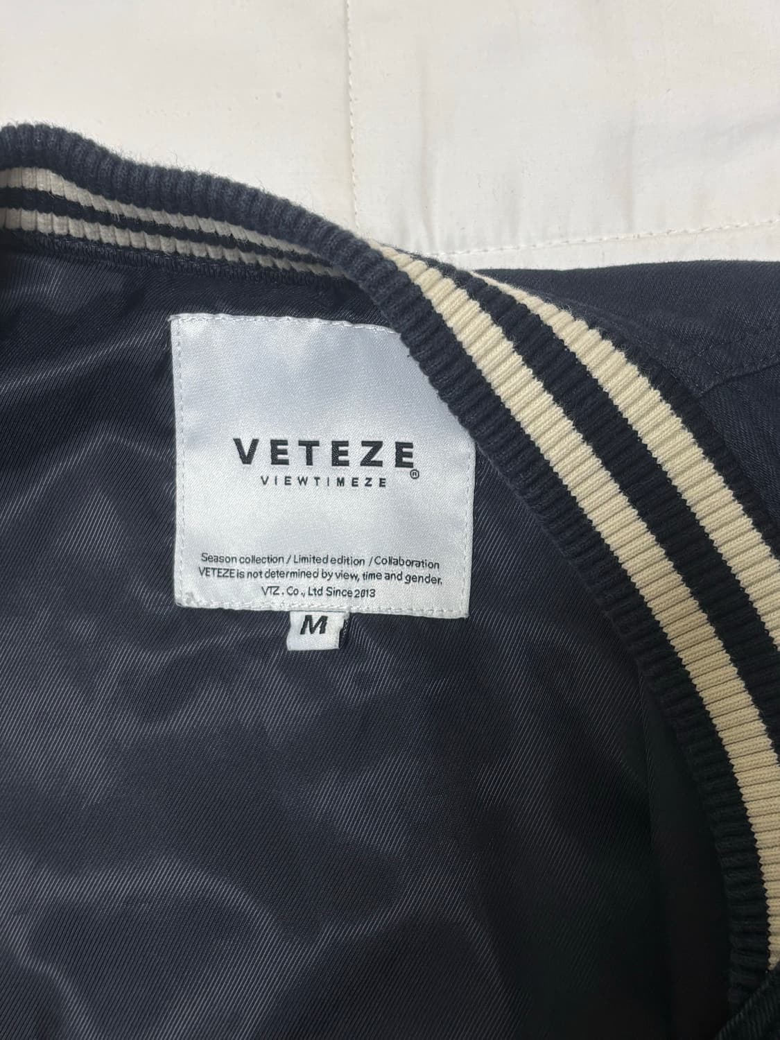 베테제 스타디움 빈티지 무드 베이스볼 자켓 (네이비) M size 상품이미지3