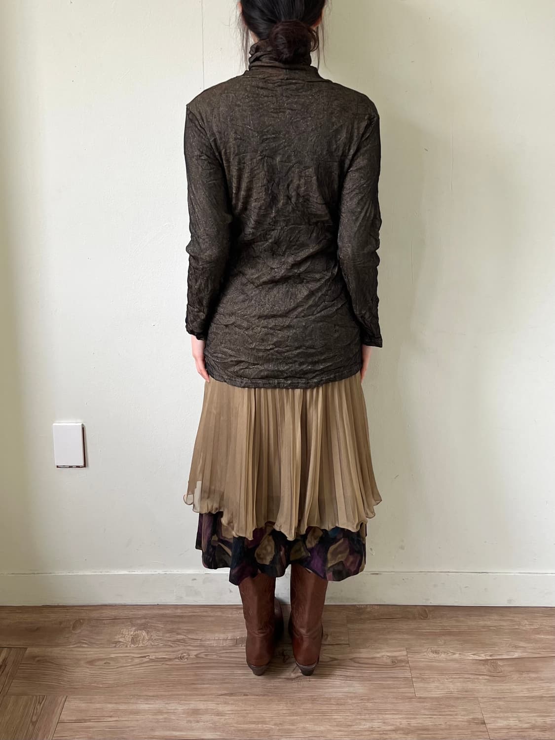 ofuon 골드 플리츠 스커트 상품이미지10