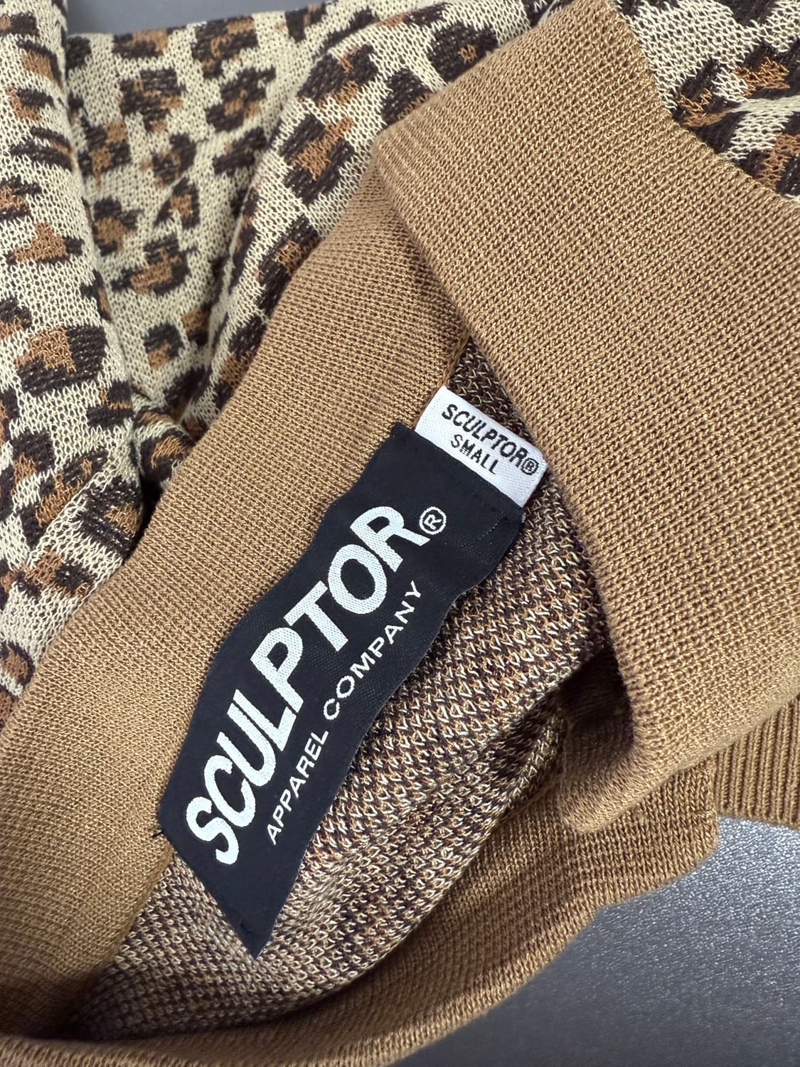 스컬프터 폴로 니트 탑 레오파드 브라운 상품이미지4
