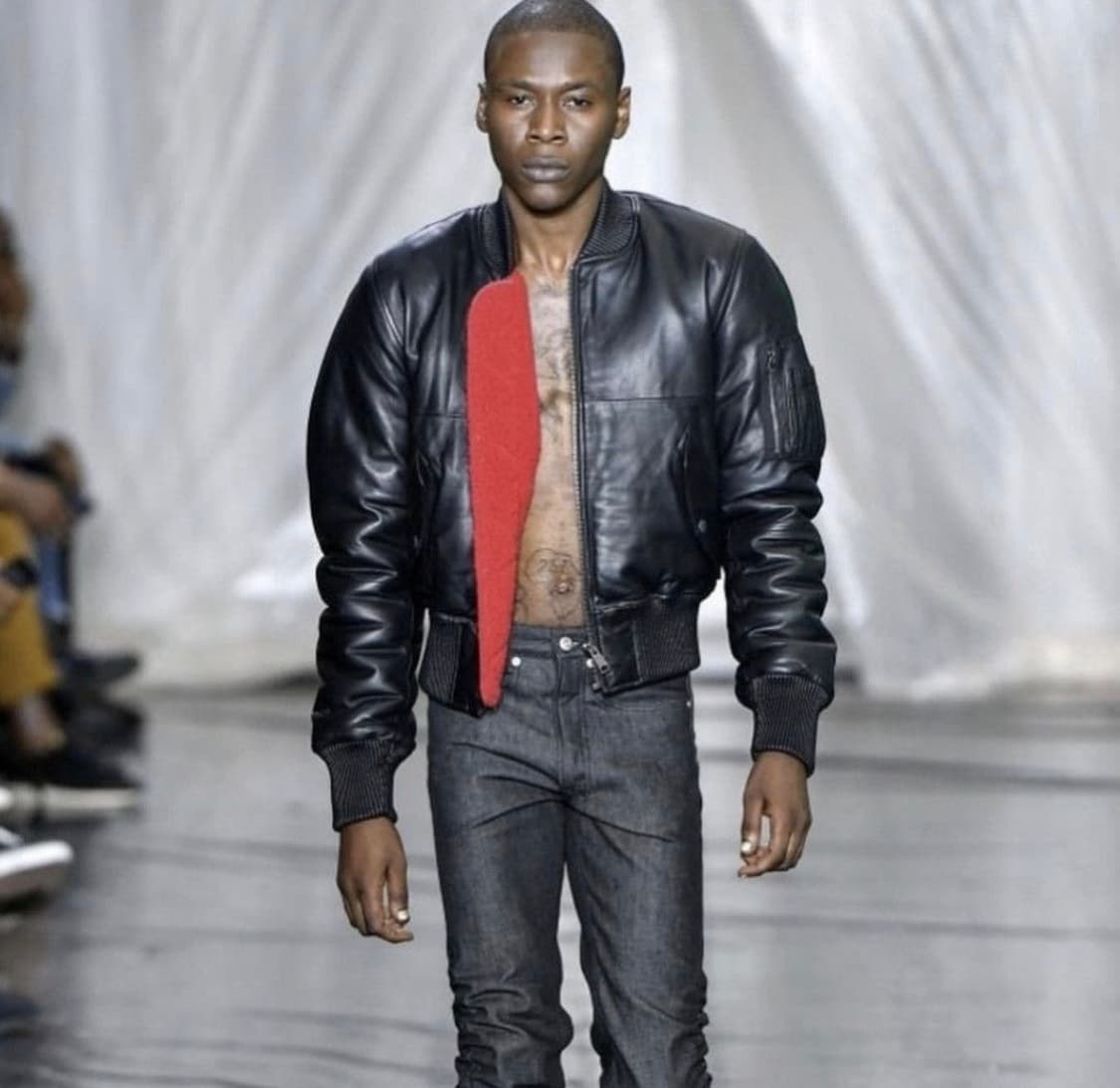(M) Vlone sheepskin 2017 레더 봄버 상품이미지5