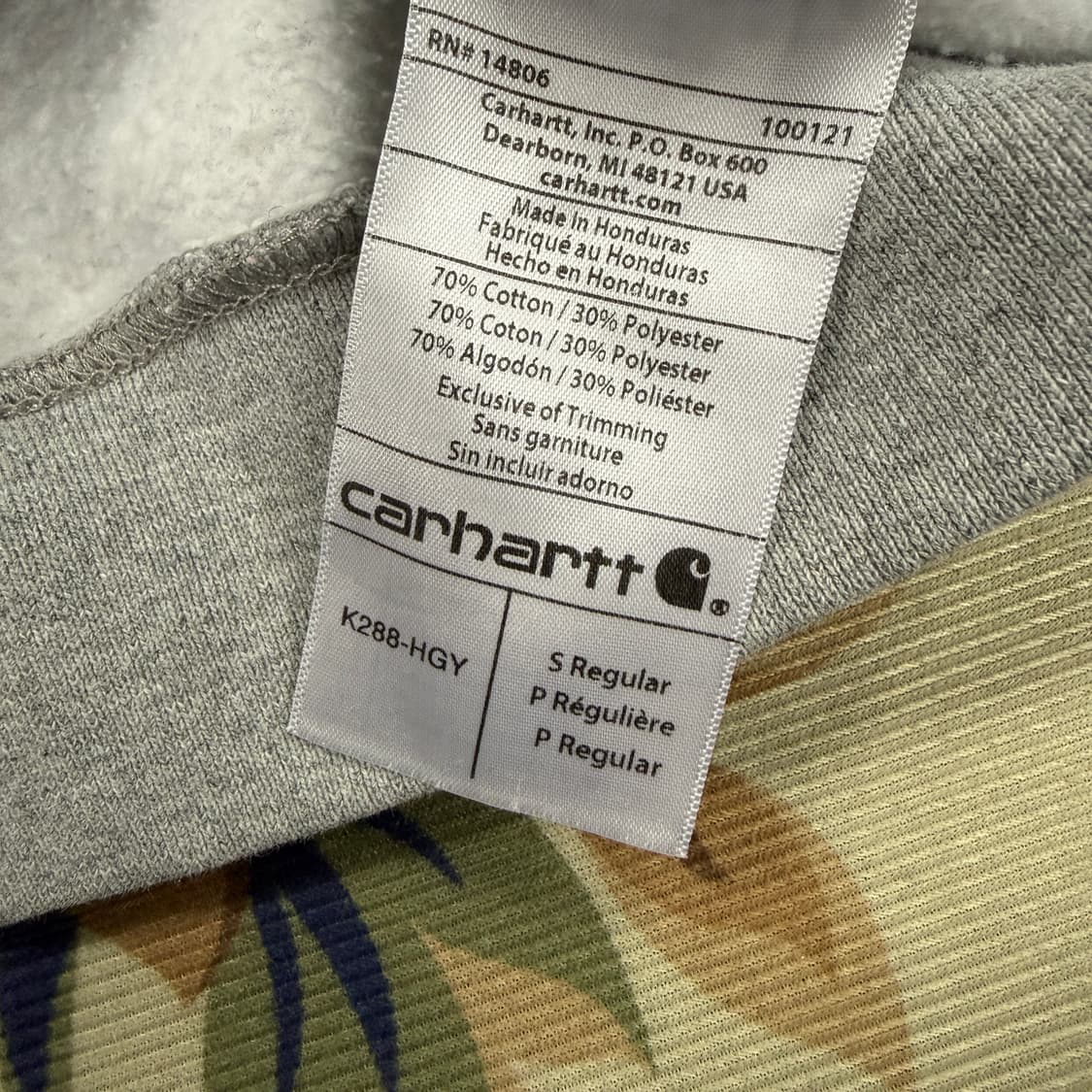 (S) 칼하트Carhartt 스펠 아웃 후드티셔츠(그레이) 상품이미지4