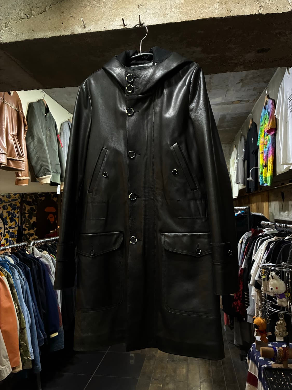 HAUTE 이테리제 말가죽 후드형 코트  상품이미지2