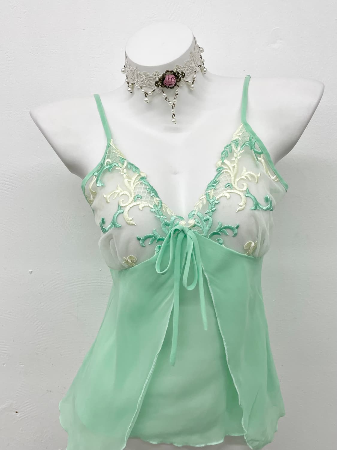 페어리 시어 레이어드 자수 슬립 상품이미지2