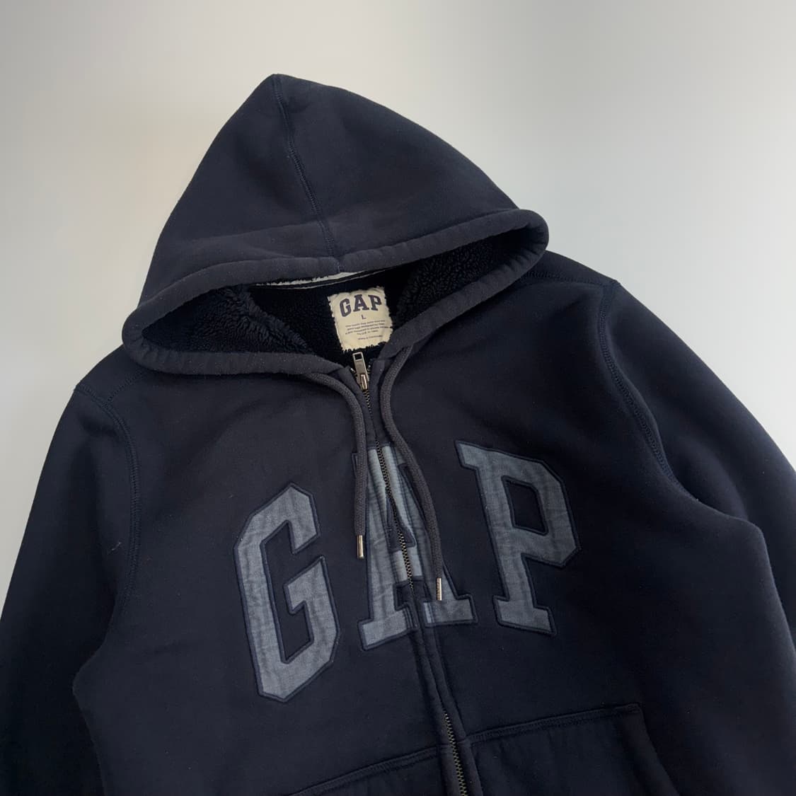 Gap 갭 네이비 퍼 안감 후드집업 상품이미지4