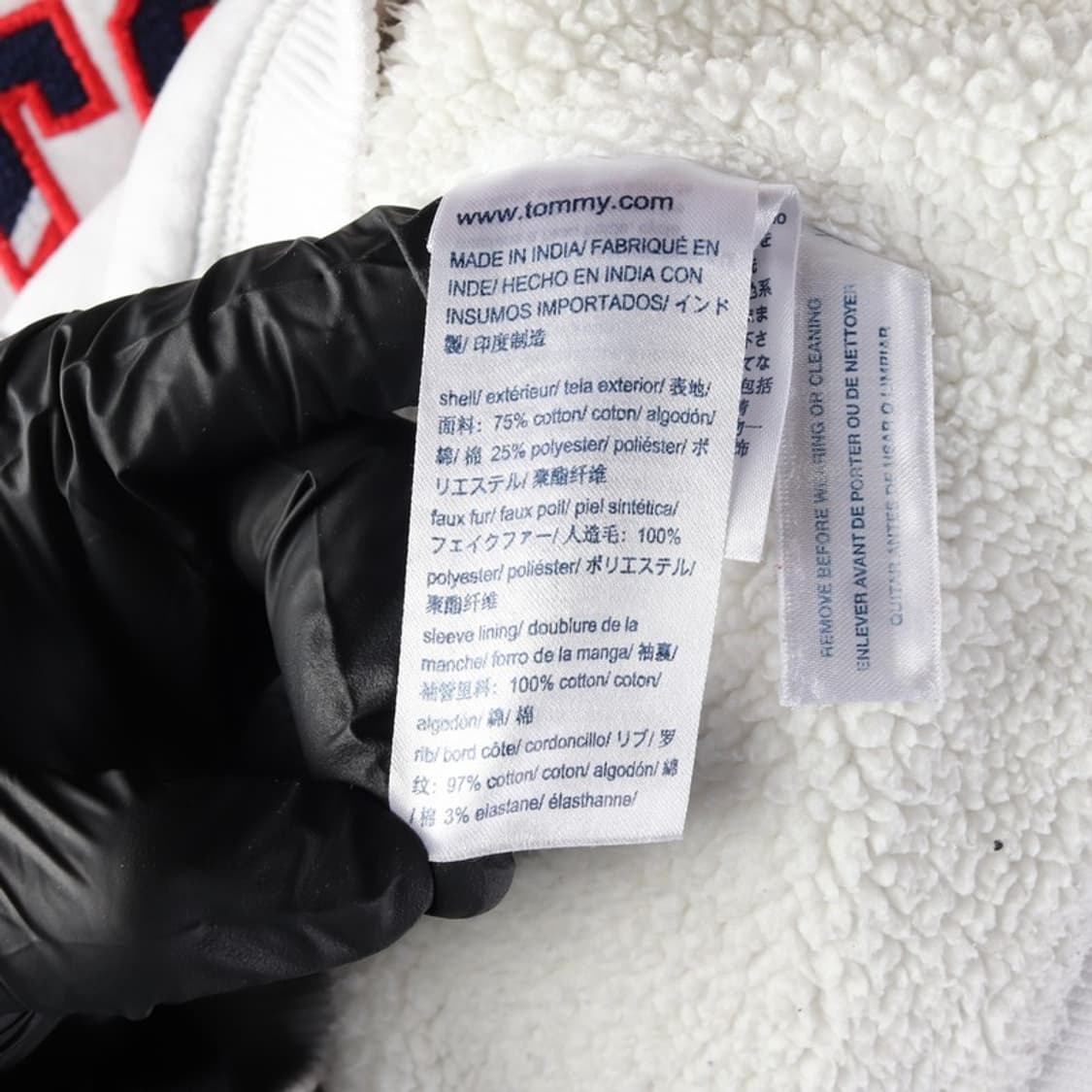 타미힐피거 키즈 아치로고 보아털 안감 후드 집업 L 12-14 상품이미지6