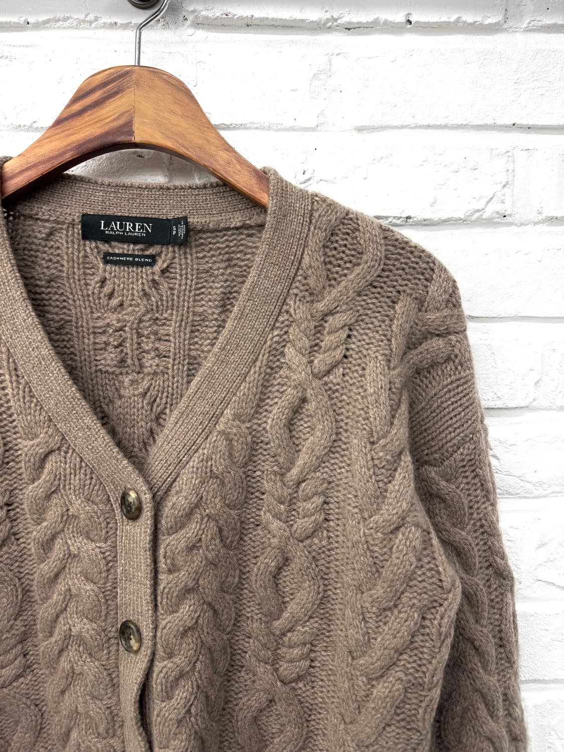 로렌 랄프로렌 브라운 케이블 가디건 상품이미지4