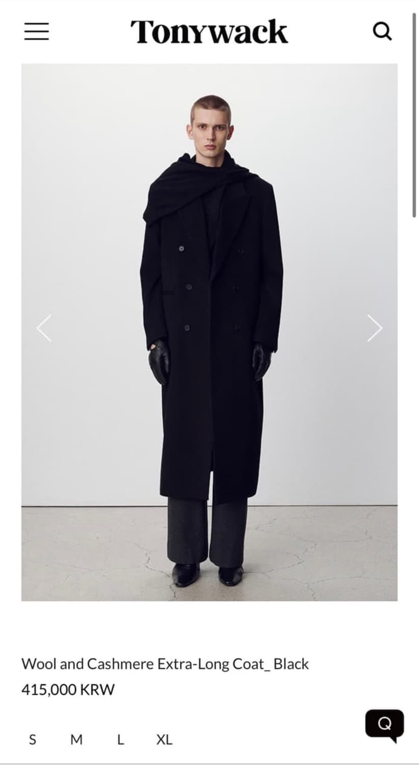 토니웩 울 캐시미어 엑스트라 롱코트 상품이미지2