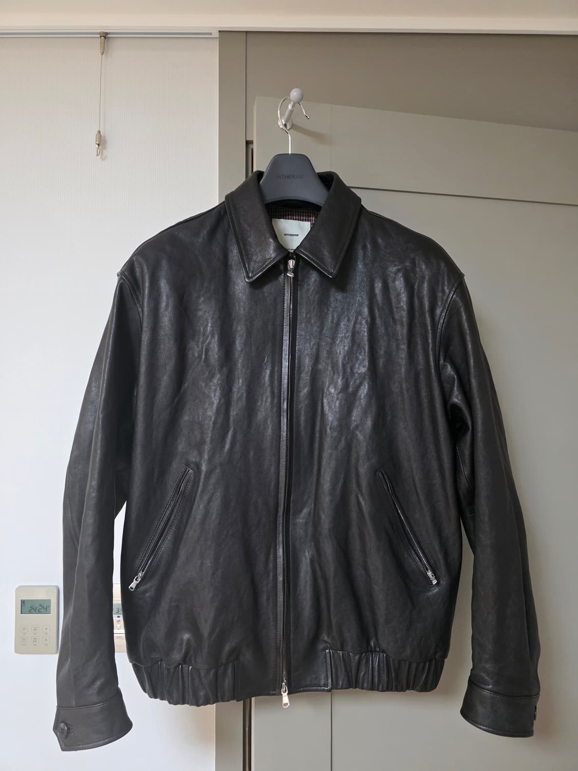 인더로우 아드리안 레더 블루종 블랙 3사이즈 상품이미지6