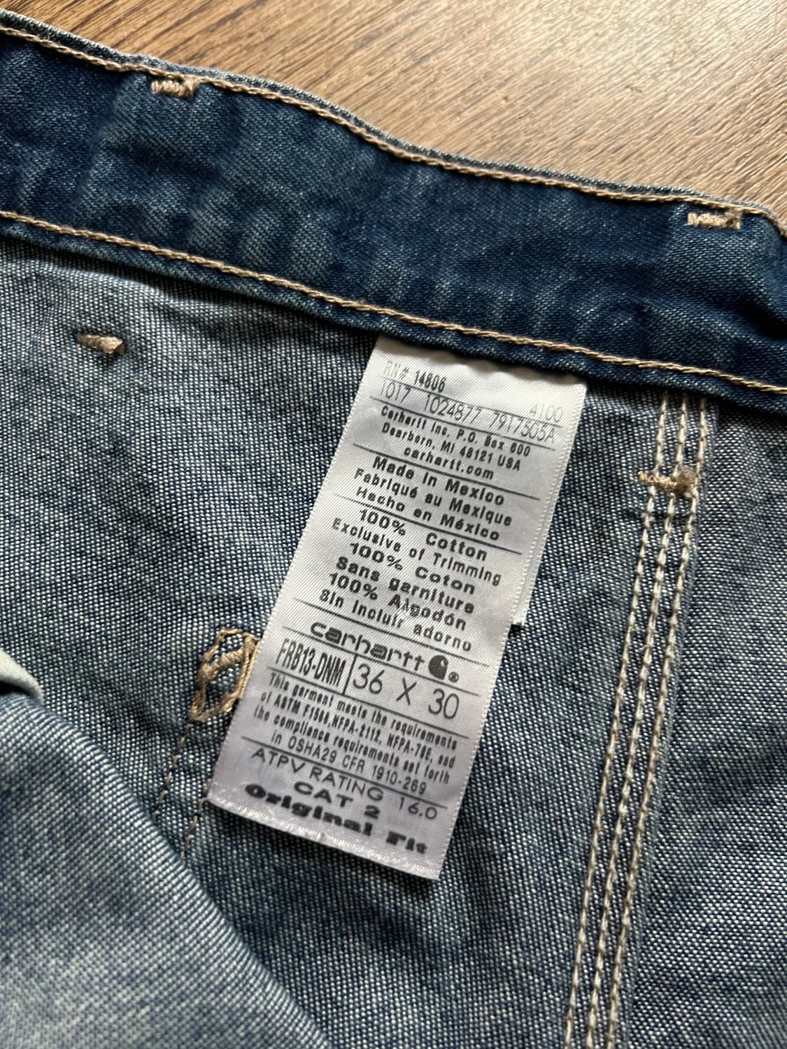 [36]칼하트FR USA 싱글니 카펜터 워크 데님 팬츠 상품이미지7