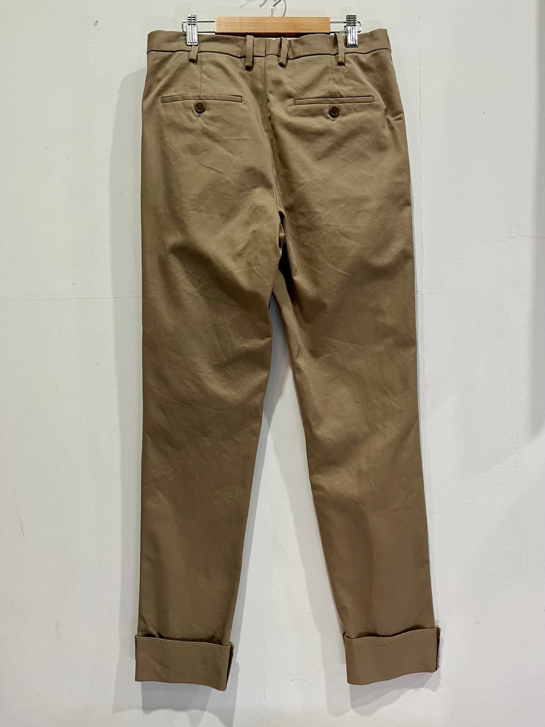 닐바렛 스키니핏 베이지 벨트 면바지 46 정품 상품이미지2