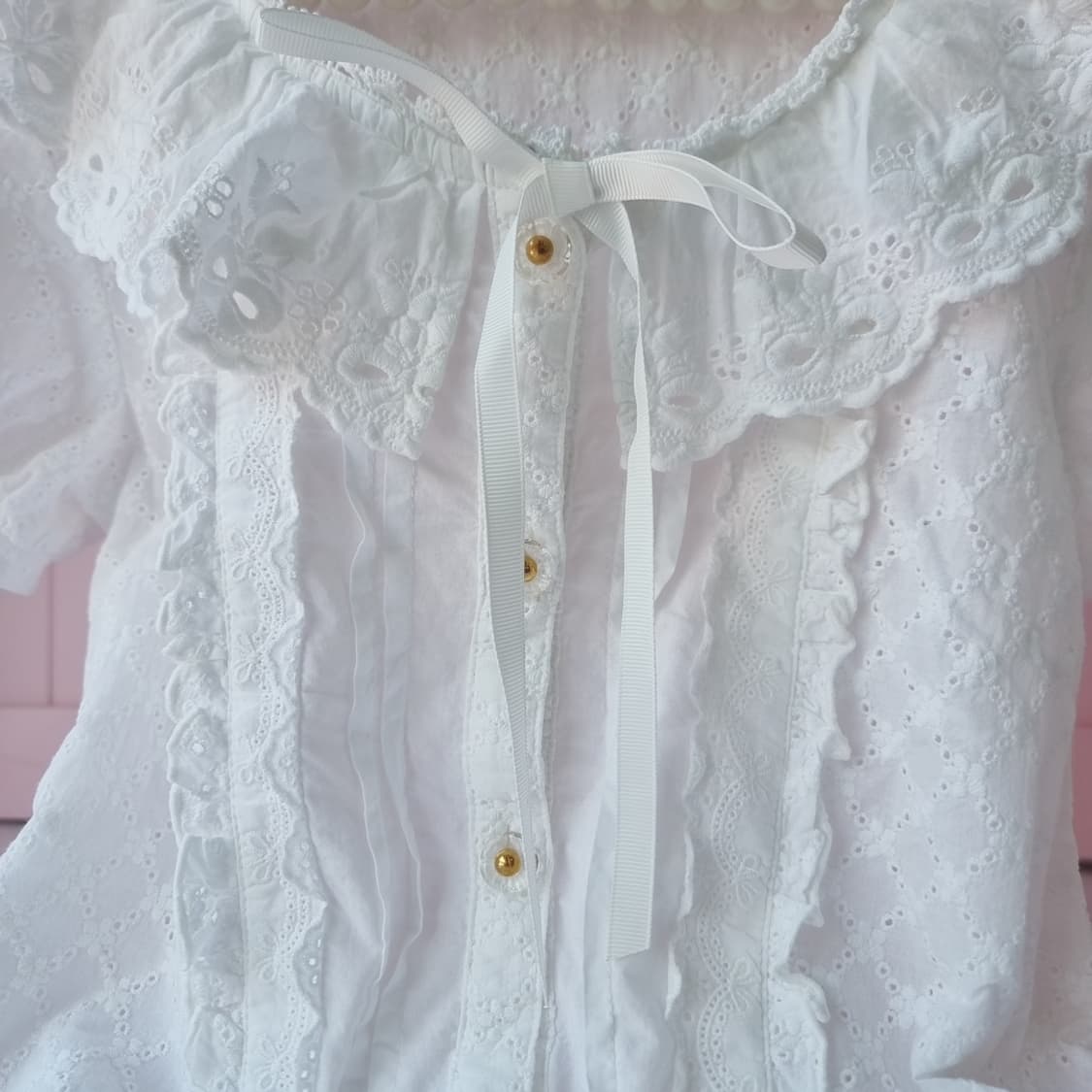 LIZ LISA(리즈리사) 코튼 레이스 세일러카라 블라우스 상품이미지2